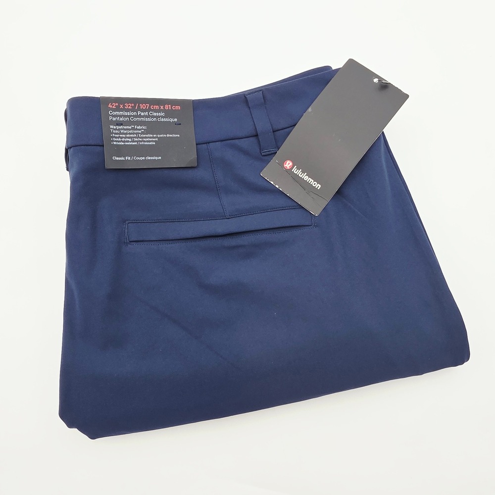 Lululemon Commission Pant Classic 42x32 Navy Warpstreme ABC Chino LM5AEXS NWT